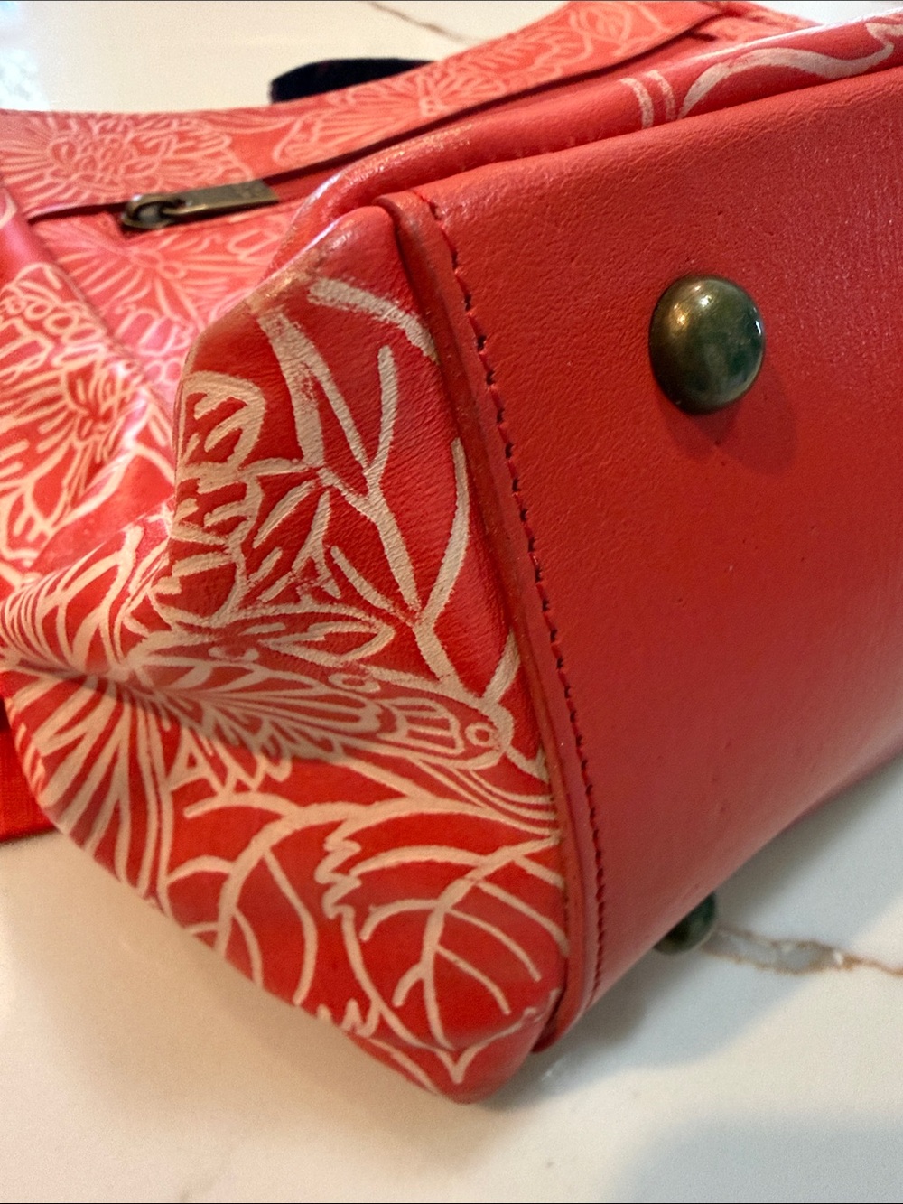 ANUSCHKA Coral red Floral Crossbody bag - Picture 11 of 11